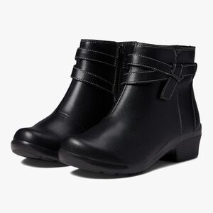 Clarks Leather Black Ankle Boots